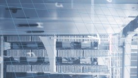 Animation of mathematical equations and letters over server room. Global technology, computing and digital interface concept digitally generated video. - Powered by Shutterstock - Get 15% off with code: PIKWIZARD15