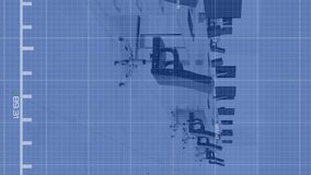 Animation of statistical data processing over grid network against empty office. Computer interface and business technology concept - Powered by Shutterstock - Get 15% off with code: PIKWIZARD15