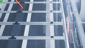 Animation of graphs, mathematical equations and diagrams against server room in background. Digital composite, multiple exposure, report, solution, business, technology and network server concept. - Powered by Shutterstock - Get 15% off with code: PIKWIZARD15