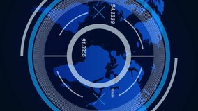 Data loading and processing over blue world map on black background. Global communication, data and digital interface technology, digitally generated video. - Powered by Shutterstock - Get 15% off with code: PIKWIZARD15