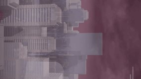 Animation of scope scanning over data processing against 3d city model. Computer interface and business technology concept - Powered by Shutterstock - Get 15% off with code: PIKWIZARD15