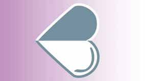 Animation of dual tone heart icon against purple gradient background. Valentines day and love concept - Powered by Shutterstock - Get 15% off with code: PIKWIZARD15