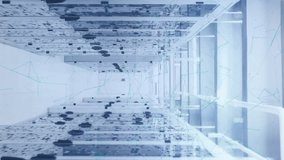 Animation of loading circles and illuminated patterns moving on data racks in server room. Digital composite, multiple exposure, progress, coding, networking, data center, security and technology. - Powered by Shutterstock - Get 15% off with code: PIKWIZARD15