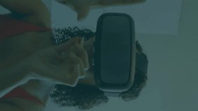 Animation of brain scan and medical data processing on interface, over woman using vr headset. global medical research technology and digital interface concept, digitally generated video. - Powered by Shutterstock - Get 15% off with code: PIKWIZARD15