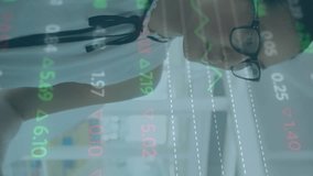 Animation of stock market data processing against stressed asian woman using computer at office. Global economy and business technology concept - Powered by Shutterstock - Get 15% off with code: PIKWIZARD15