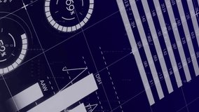 Animation of charts and graphs over digital interface processing data. Data, processing, business, digital interface, connection and communication, digitally generated video. - Powered by Shutterstock - Get 15% off with code: PIKWIZARD15