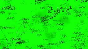 Camera flies through math formulas on green screen background, Math calculations, algebra equations.Scientific and educational concept - Powered by Shutterstock - Get 15% off with code: PIKWIZARD15