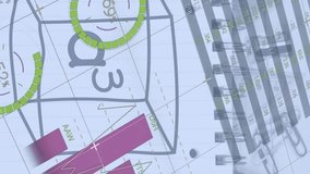 Animation of financial data processing over mathematical formulae. Global learning, business, connections, computing and data processing concept digitally generated video. - Powered by Shutterstock - Get 15% off with code: PIKWIZARD15