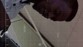 Animation of financial data processing african american businessman using tablet. Global business, connections, computing and data processing concept digitally generated video. - Powered by Shutterstock - Get 15% off with code: PIKWIZARD15