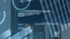 Animation of financial data processing over businessman using smartphone. global business, finances, data processing and digital interface concept digitally generated video. - Powered by Shutterstock - Get 15% off with code: PIKWIZARD15