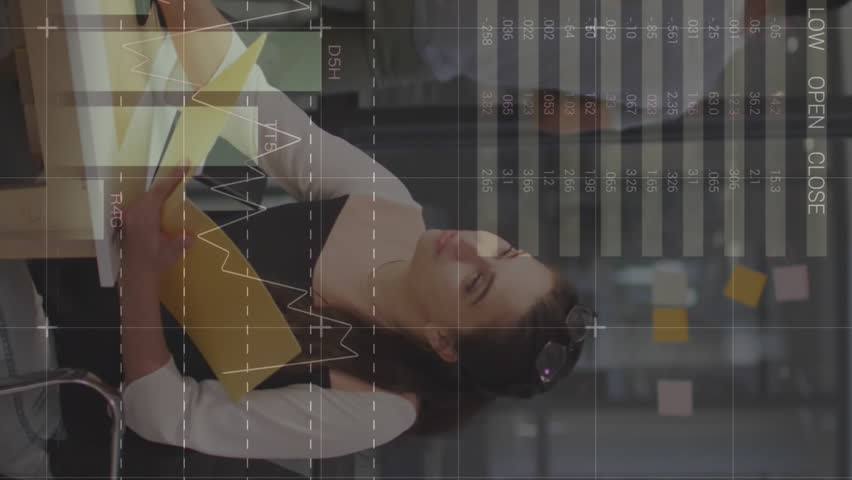 Statistical data processing against diverse male and female office colleagues discussing at office. Business analytics and data technology concept - Powered by Shutterstock - Get 15% off with code: PIKWIZARD15