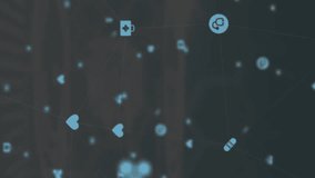 Animation of network of medical icons over digital interface with data processing. Medical research and science technology concept - Powered by Shutterstock - Get 15% off with code: PIKWIZARD15