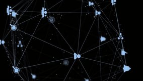 Animation of dna strand and icons on black background. Global business and digital interface concept digitally generated video. - Powered by Shutterstock - Get 15% off with code: PIKWIZARD15