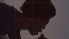 Animation of businessman wearing vr headset over network of connections spinning shape. Global connections digital interface and technology concept digitally generated video. - Powered by Shutterstock - Get 15% off with code: PIKWIZARD15