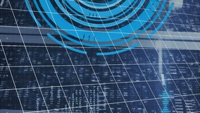 Animation of mathematical equations, data processing and round scanner against computer server room. Business data storage technology concept - Powered by Shutterstock - Get 15% off with code: PIKWIZARD15