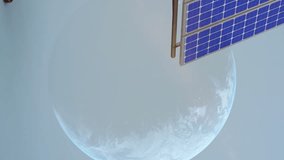 Animation of financial data processing over solar panel and globe on blue background. Global business, sustainability and solar energy concept digitally generated video. - Powered by Shutterstock - Get 15% off with code: PIKWIZARD15
