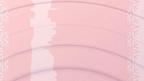 Animation of snowflakes over cityscape and santa claus in sleigh on pink background. Christmas, tradition and celebration concept digitally generated video. - Powered by Shutterstock - Get 15% off with code: PIKWIZARD15