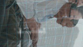 Hd video of business people working in call center. Global business connections digital interface and technology concept digitally generated video. - Powered by Shutterstock - Get 15% off with code: PIKWIZARD15