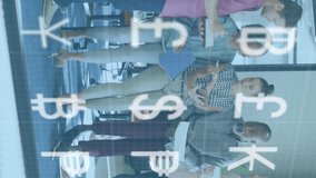 Animation of multiple currency symbols against team of diverse colleagues discussing at office. Global economy and business data technology concept - Powered by Shutterstock - Get 15% off with code: PIKWIZARD15