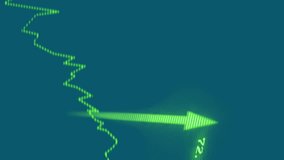 Animation of green graph with upward arrows and data processing over blue world map. Data, business, statistics, digital interface and global communication, digitally generated video. - Powered by Shutterstock - Get 15% off with code: PIKWIZARD15
