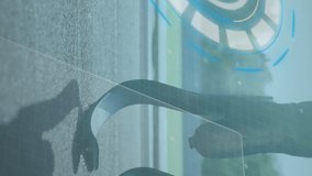 Animation of data processing on digital screen over african america male runner with running blade. Sport, active lifestyle with disability and data processing concept digitally generated video. - Powered by Shutterstock - Get 15% off with code: PIKWIZARD15