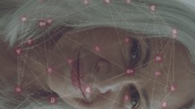 Animation of data processing over senior caucasian woman smiling. Global business and digital interface concept digitally generated video. - Powered by Shutterstock - Get 15% off with code: PIKWIZARD15