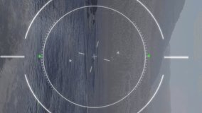 Animation of scope scanning and icons over landscape. Global connections digital interface data processing concept digitally generated video. - Powered by Shutterstock - Get 15% off with code: PIKWIZARD15