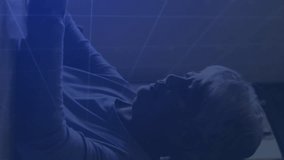 Animation of graph and covid 19 virus cells over woman using smartphone. global covid 19 pandemic concept digitally generated video. - Powered by Shutterstock - Get 15% off with code: PIKWIZARD15