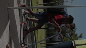 Animation of financial data processing over diverse schoolboys crossing road on scooters. Global business, finance, computing and data processing concept digitally generated video. - Powered by Shutterstock - Get 15% off with code: PIKWIZARD15