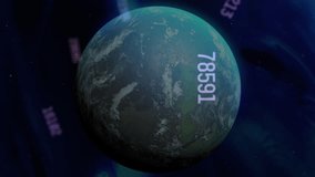 Animation of changing numbers and financial data processing against spinning globe in space. Global finance and business technology concept - Powered by Shutterstock - Get 15% off with code: PIKWIZARD15