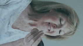 Animation of data processing over senior caucasian woman talking on smartphone. Lifestyle, communication, computing and digital interface concept digitally generated video. - Powered by Shutterstock - Get 15% off with code: PIKWIZARD15