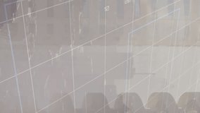 Animation of charts processing data over cityscape. Data, digital interface, network, connection, business, processing and communication, digitally generated video. - Powered by Shutterstock - Get 15% off with code: PIKWIZARD15