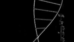 Animation of dna strand over mathematical equations. Technology, science and digital interface concept digitally generated video. - Powered by Shutterstock - Get 15% off with code: PIKWIZARD15