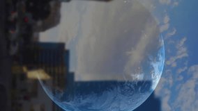 Animation of financial graphs, globe and data over cityscape. global finance, economy and technology concept digitally generated video. - Powered by Shutterstock - Get 15% off with code: PIKWIZARD15