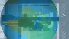 Animation of financial data processing and globe over businesswoman. global business, finances, data processing and digital interface concept digitally generated video. - Powered by Shutterstock - Get 15% off with code: PIKWIZARD15