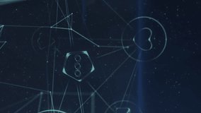 Animation of network of connections with social media icons on black background. global connections, social media and data processing concept digitally generated video. - Powered by Shutterstock - Get 15% off with code: PIKWIZARD15