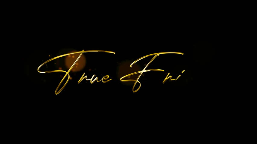   golden True Friend  text animation  , template for poster, cover, banner, social media