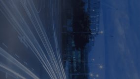 Animation of connections with icons and graphs over night road traffic. Travel, transport, finance and economy concept digitally generated video. - Powered by Shutterstock - Get 15% off with code: PIKWIZARD15