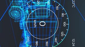 Animation of icons processing status data over truck model moving on black background. Global transport and digital interface concept digitally generated video. - Powered by Shutterstock - Get 15% off with code: PIKWIZARD15