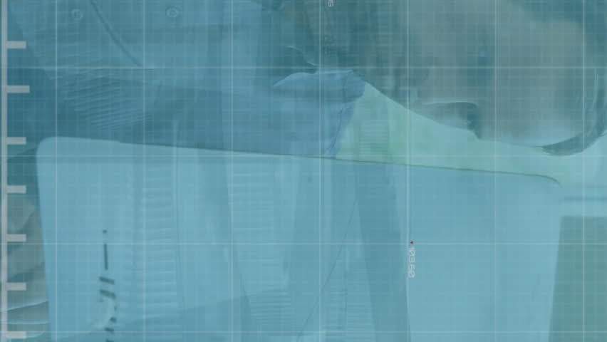 Animation of yellow line and data processing over rugby players. Global business technology and data processing concept digitally generated video. - Powered by Shutterstock - Get 15% off with code: PIKWIZARD15