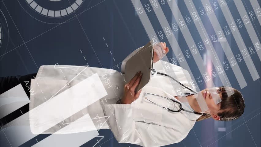 Animation of data processing over diverse business people walking in office. Global finances business digital interface and technology concept digitally generated video. - Powered by Shutterstock - Get 15% off with code: PIKWIZARD15