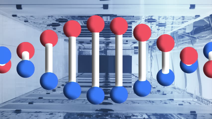 Animation of dna strand spinning and data processing over computer servers. Global computing, science and data processing concept digitally generated video. - Powered by Shutterstock - Get 15% off with code: PIKWIZARD15