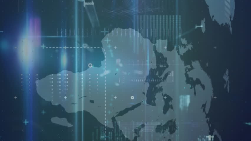 This video shows statistics and data processing happening all over the world. The global connections and digital interface make it possible for this data processing to happen quickly and easily.