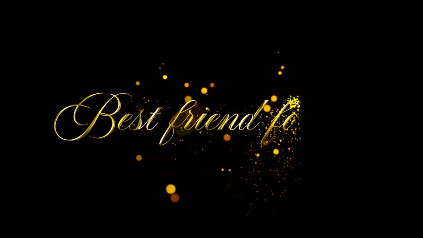   golden Best friend forever  text animation  , template for poster, cover, banner, social media