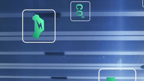 Animation of eco icons and digital data processing over computer servers. Global connections, computing and data processing concept digitally generated video. - Powered by Shutterstock - Get 15% off with code: PIKWIZARD15