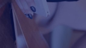 Animation of digital icons processing over caucasian woman using tablet. Global connections, computing and data processing concept digitally generated video. - Powered by Shutterstock - Get 15% off with code: PIKWIZARD15