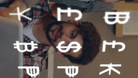 Animation of currency symbols over diverse colleagues discussing work in office. Global business, finances, computing and digital interface concept digitally generated video. - Powered by Shutterstock - Get 15% off with code: PIKWIZARD15