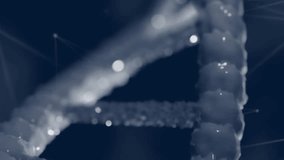 Animation of white spots over dna strand. Technology, science and digital interface concept digitally generated video. - Powered by Shutterstock - Get 15% off with code: PIKWIZARD15