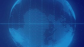 Animation of globe over light spots on blue background. Global connections, computing and digital interface concept digitally generated video. - Powered by Shutterstock - Get 15% off with code: PIKWIZARD15