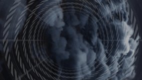 Animation of digital tunnel over dark clouds. Technology, nature and digital interface concept digitally generated video. - Powered by Shutterstock - Get 15% off with code: PIKWIZARD15